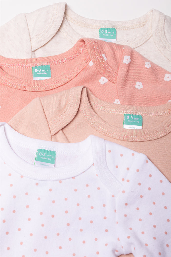 Pack Long Sleeve Vests Pink & White