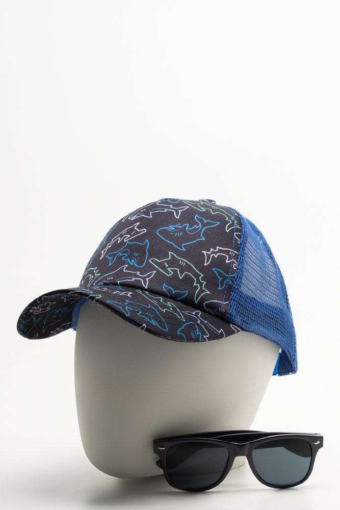 Shark Cap And Sunglasses Set Navy