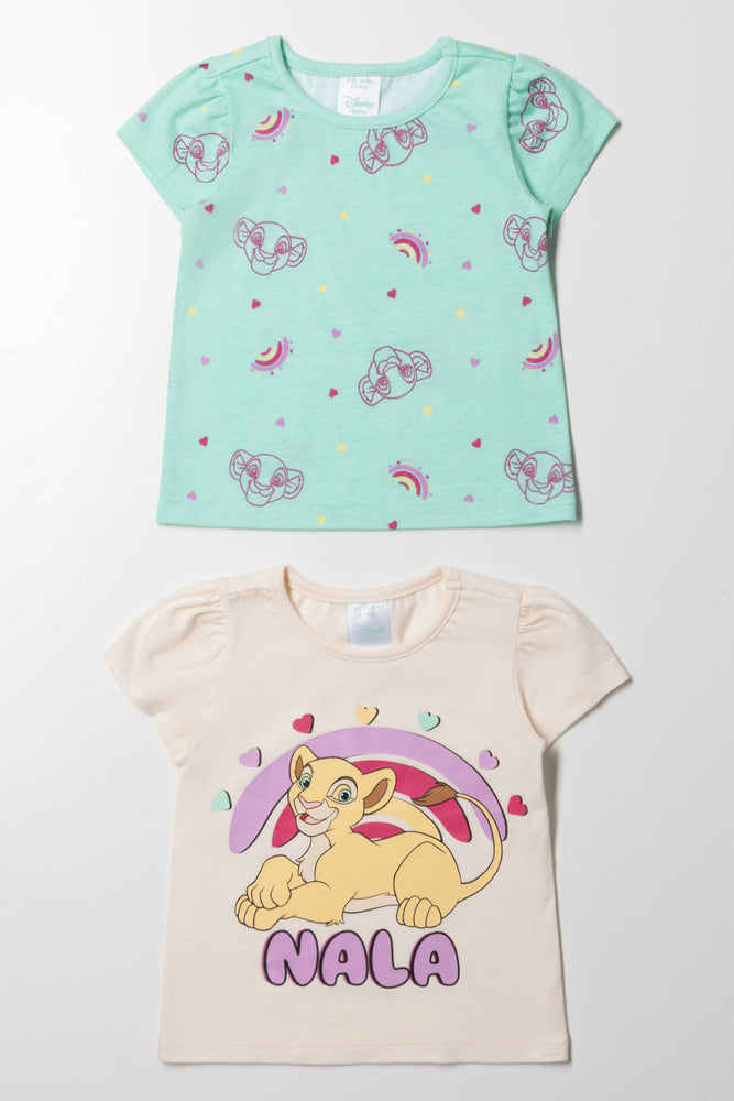 Nala 2 Pack Short Sleeve T-Shirts Blue And Natural