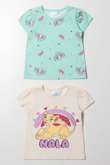Nala 2 Pack Short Sleeve T-Shirts Blue And Natural
