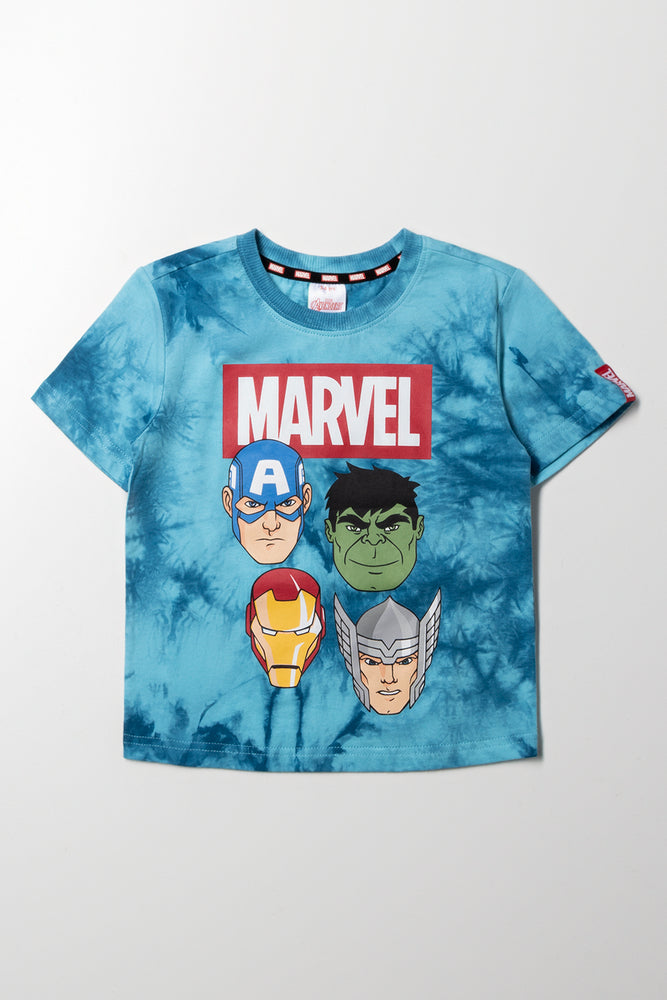 Avengers Tie Dye Short Sleeve T-Shirt Blue