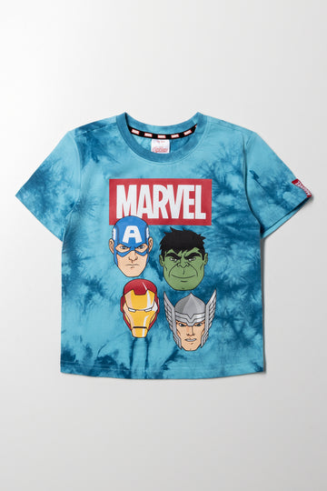Avengers Tie Dye Short Sleeve T-Shirt Blue