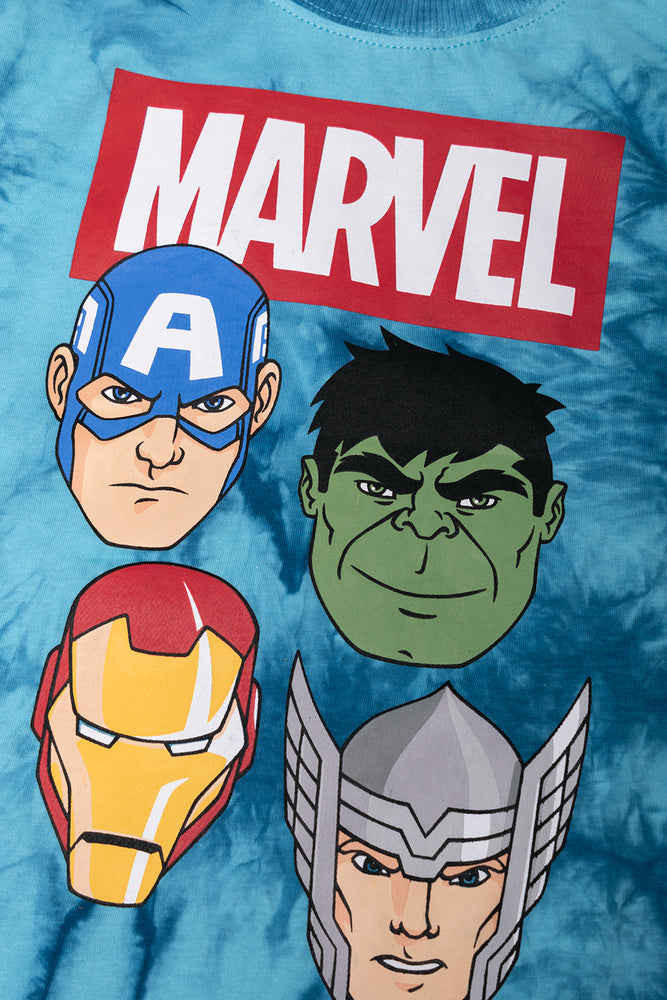 Avengers Tie Dye Short Sleeve T-Shirt Blue