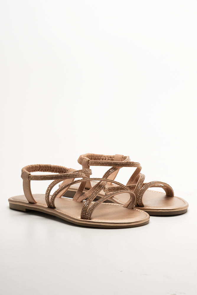 Diamante Strappy Sandals Natural