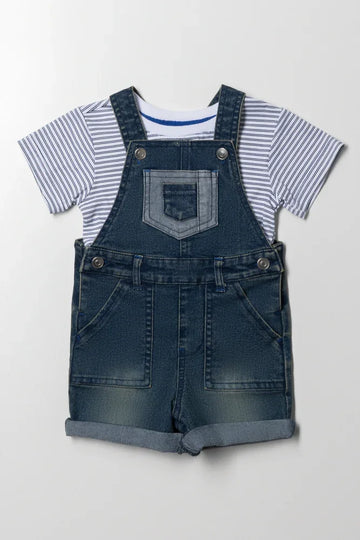 Denim Dungaree Set Blue