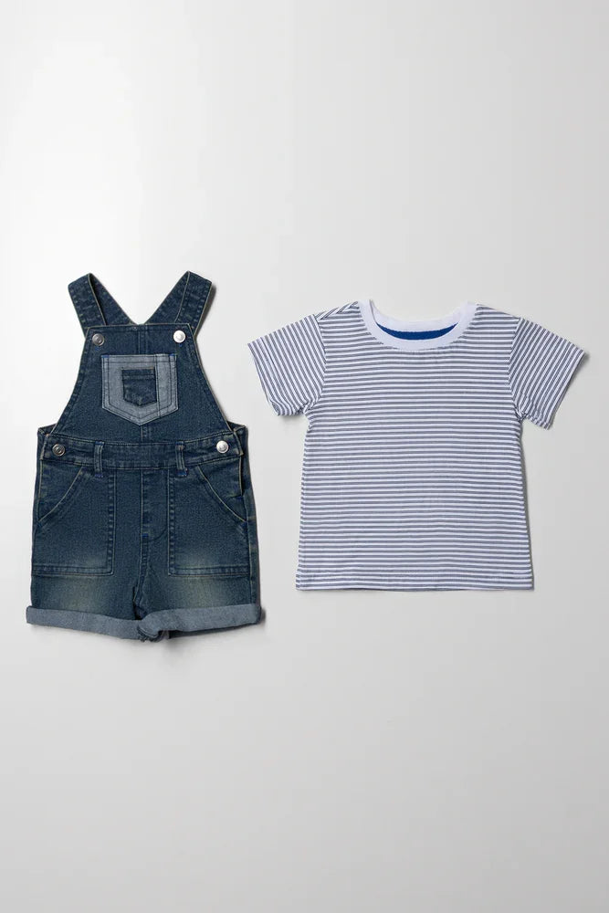 Denim Dungaree Set Blue (2)