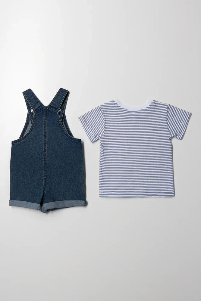 Denim Dungaree Set Blue (3)