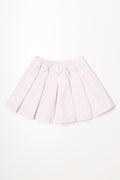 Denim Pleated Skirt Pink (2)
