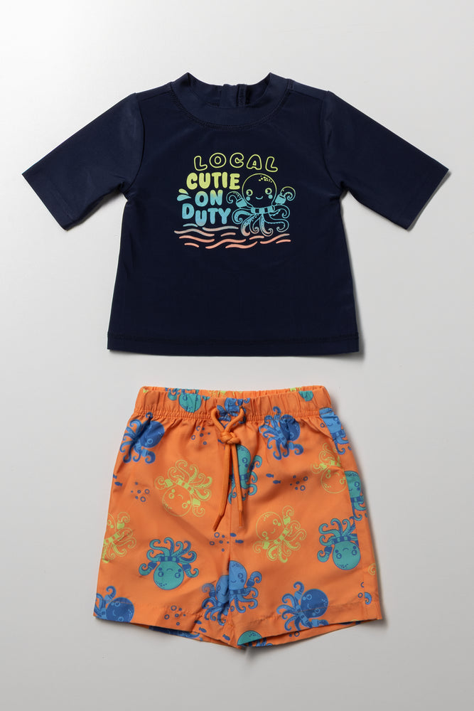 Octopus Swim Set Navy And Orange