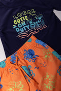 Octopus Swim Set Navy And Orange (2)