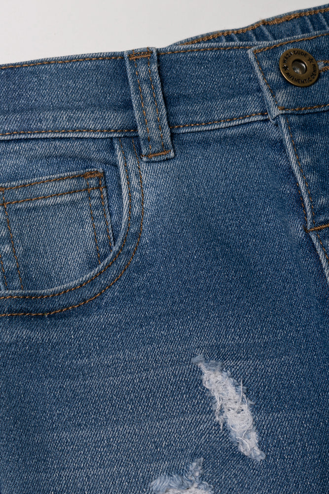 Ripped Denim Shorts Blue