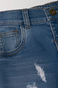 Ripped Denim Shorts Blue (1)