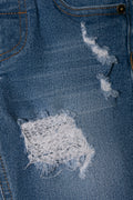 Ripped Denim Shorts Blue (2)