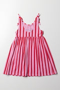 Stripe Sleeveless Dress Red And Pink (2)