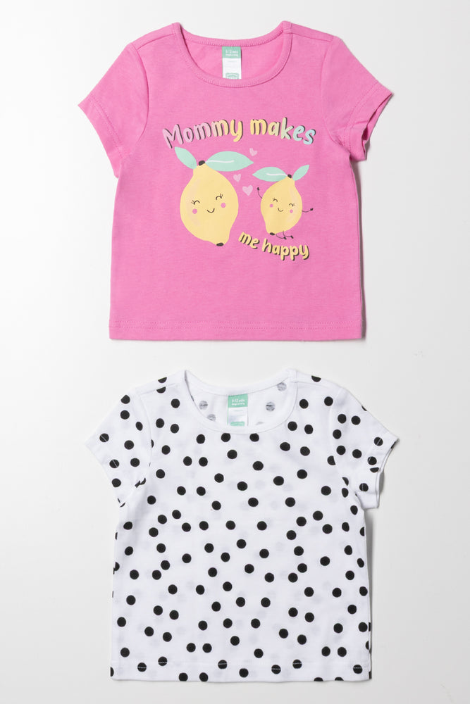 2 Pack T-Shirts Pink And White