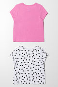 2 Pack T-Shirts Pink And White (2)