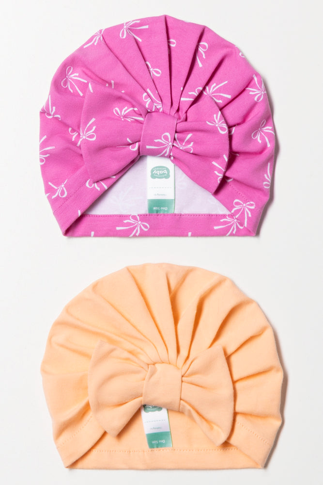 2 Pack Turbans Pink And Orange