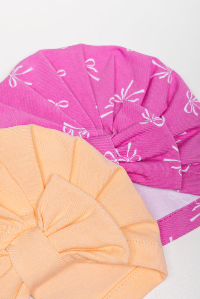 2 Pack Turbans Pink And Orange