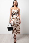 Strappy A-Line Maxi Dress Brown