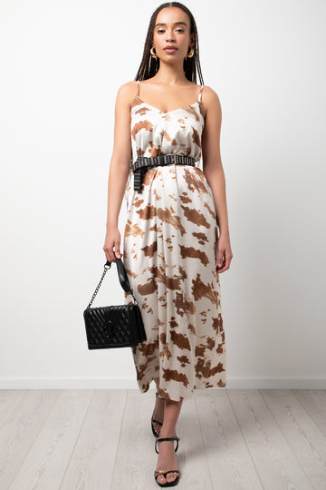 Strappy A-Line Maxi Dress Brown