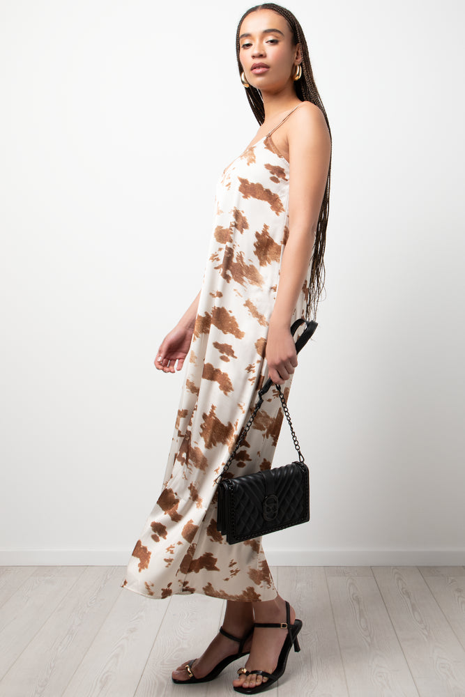 Strappy A-Line Maxi Dress Brown (1)