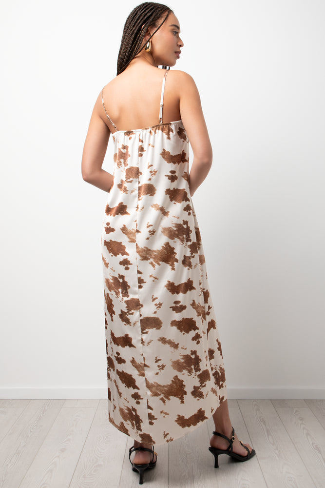 Strappy A-Line Maxi Dress Brown (2)