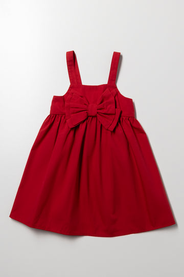 A-Line Bow Dress Red