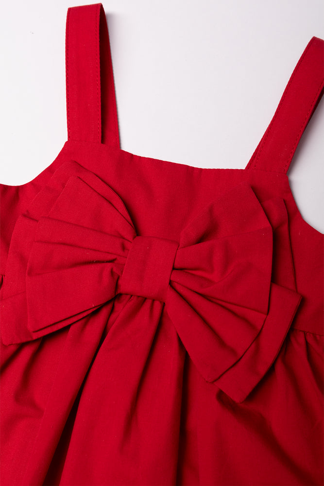 A-Line Bow Dress Red