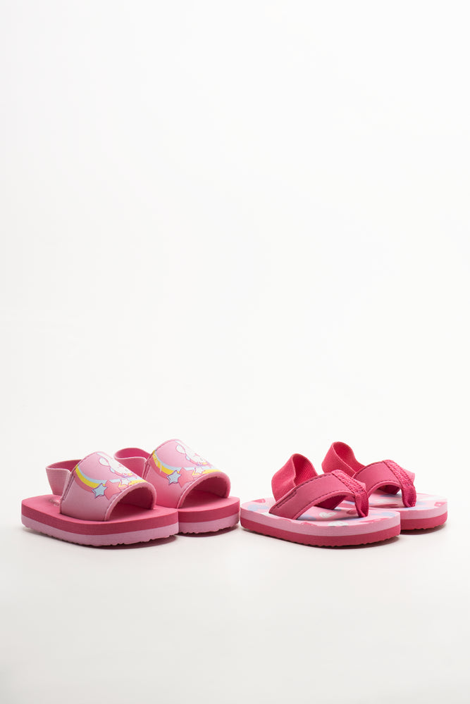 2 Pack Heart Sandals Pink