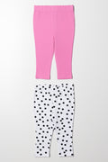 2 Pack Leggings Pink And White
