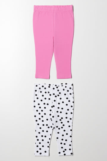 2 Pack Leggings Pink And White