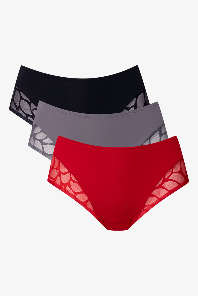 3 Pack Mesh Boylegs Red, Grey And Black (1)