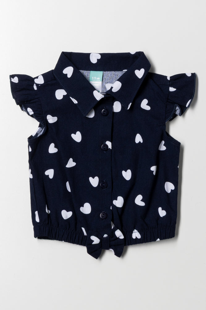Front Tie Top Black And White