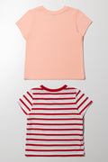 2 Pack Ice Cream T-Shirts Peach & White (2)