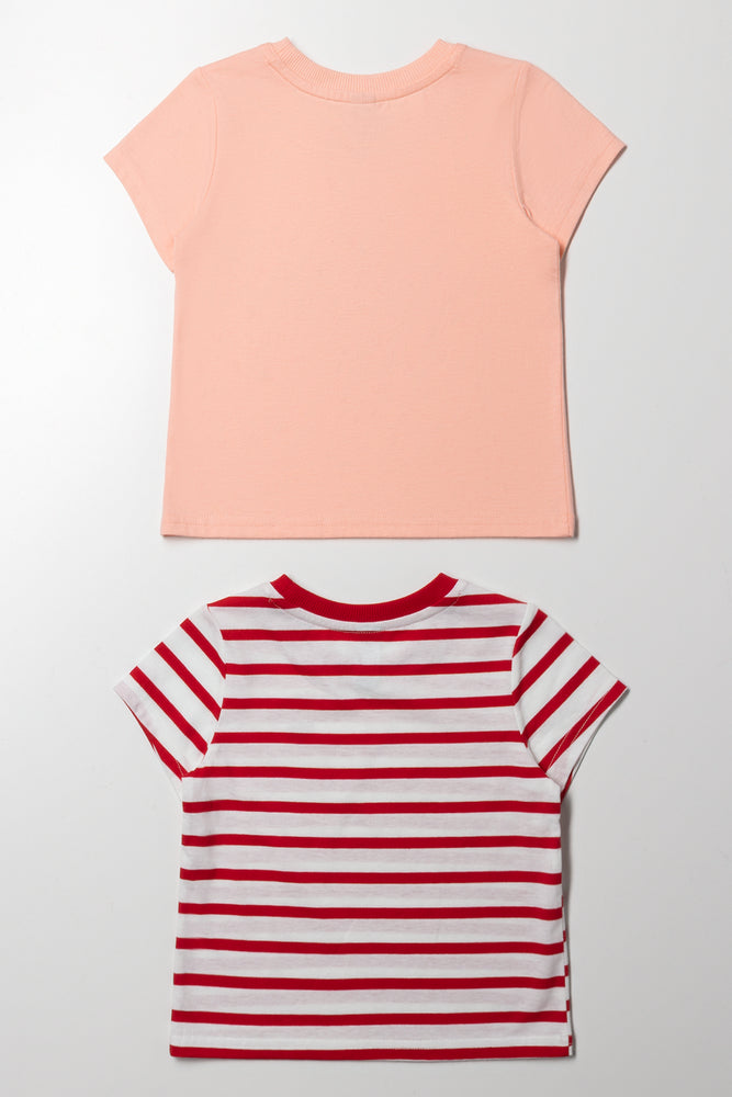 2 Pack Ice Cream T-Shirts Peach & White (2)