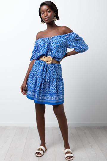 Short Puff Sleeve Top Blue