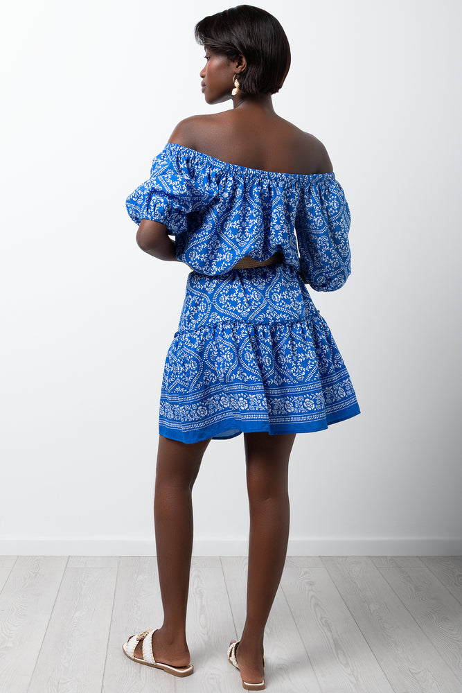 Short Puff Sleeve Top Blue (2)