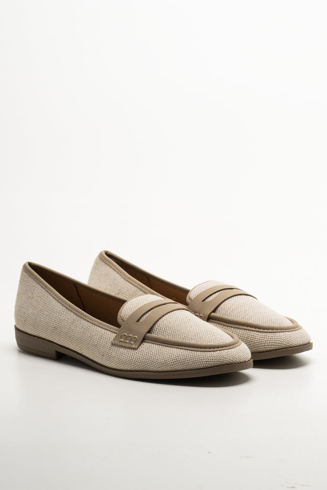 Two Tone Loafers Natural