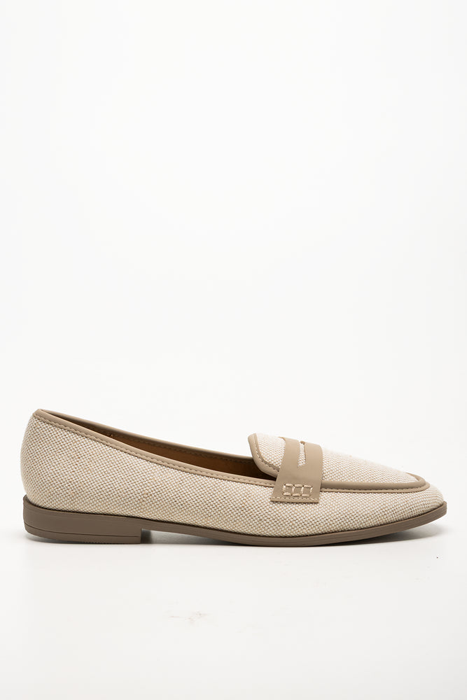 Two Tone Loafers Natural
