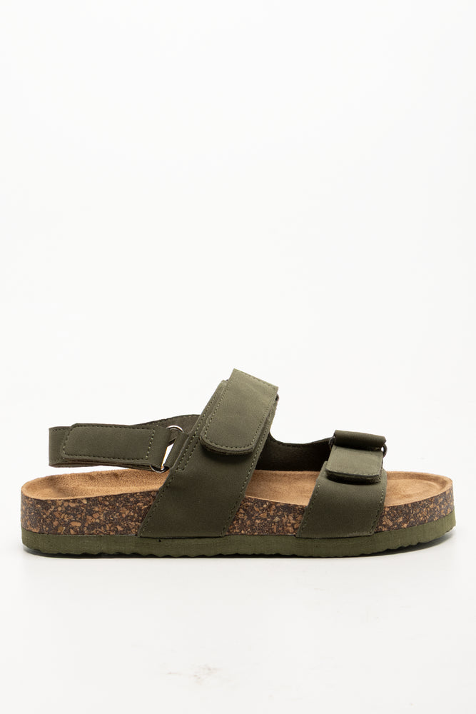 Padded Double Strap Sandals Green