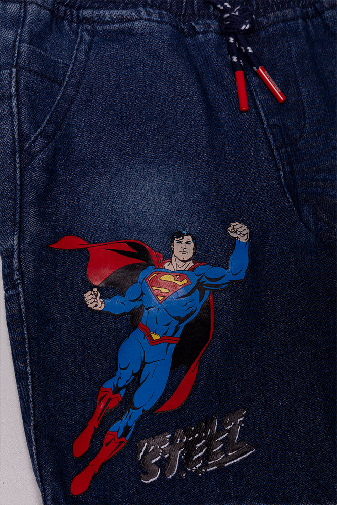 Superman Denim Shorts Blue