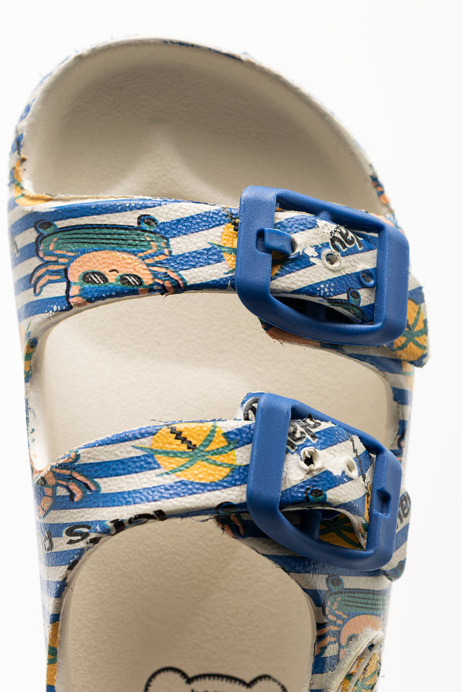 Double Strap Sandals Cream And Navy (4)