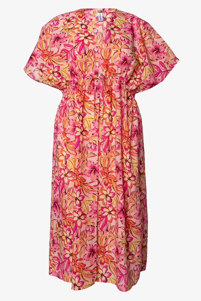 Front Tie Kaftan Coral