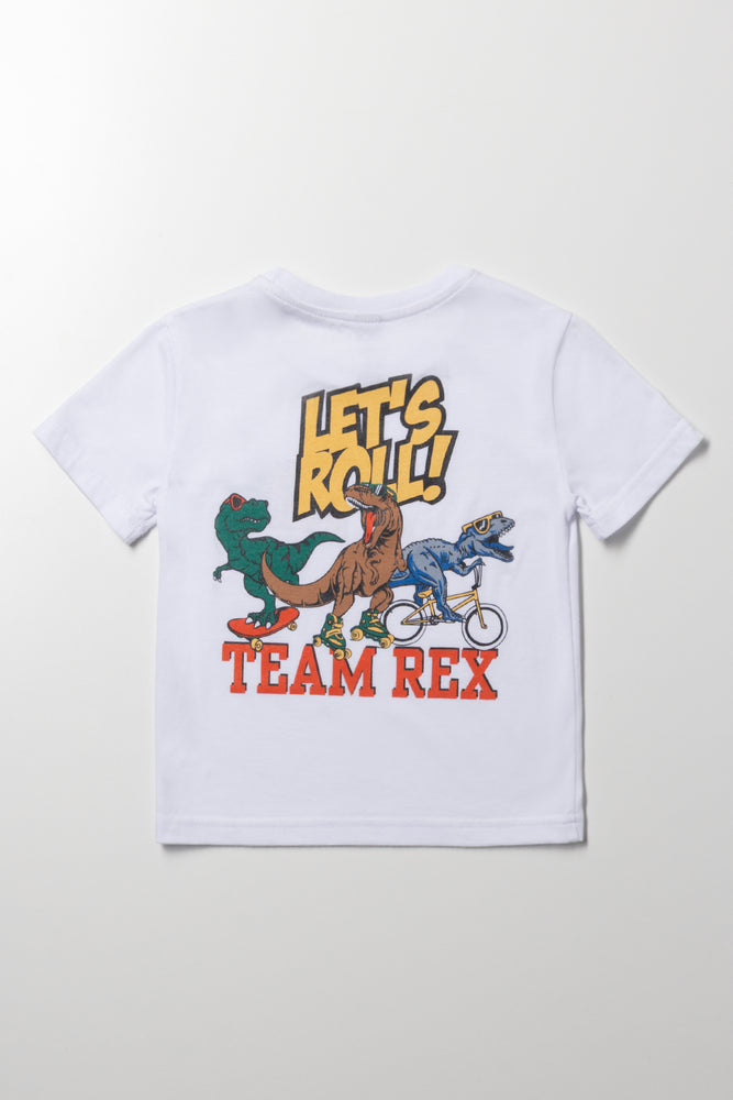 Dino Short Sleeve T-Shirt White (2)