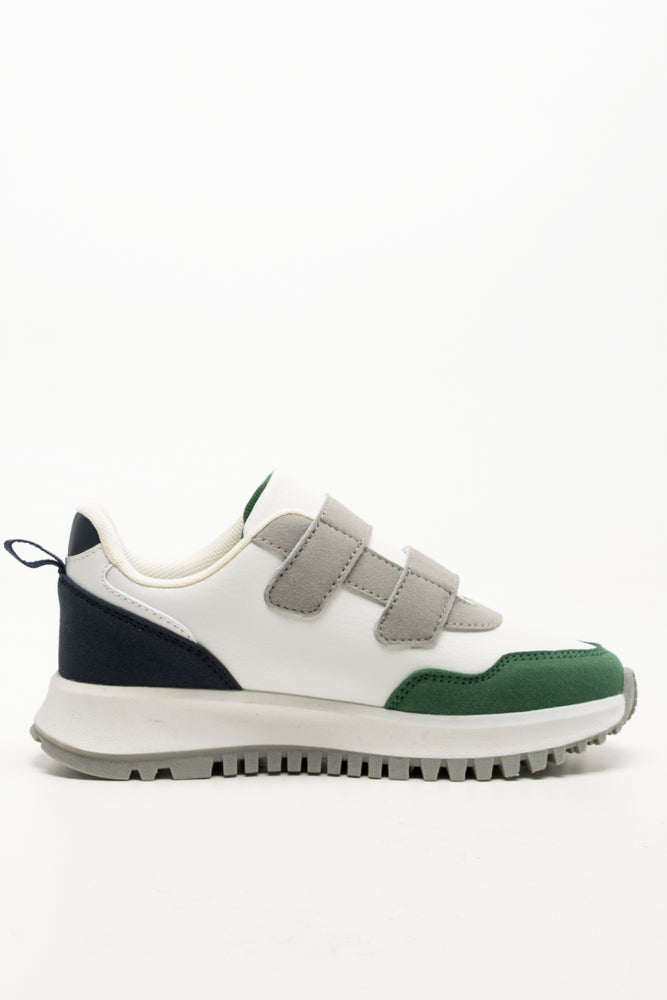 Double Velcro Retro Sneaker White