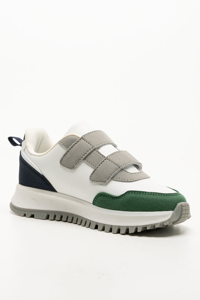 Double Velcro Retro Sneaker White