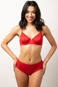 Mesh Underwire Bra Red