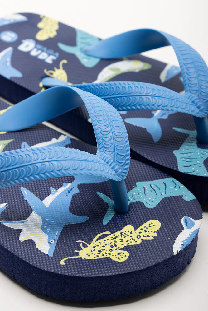 Shark Flip Flops Blue (2)