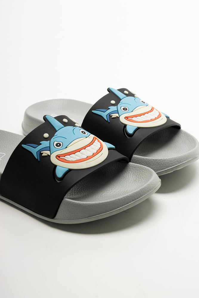 Shark Slides Grey And Navy (2)