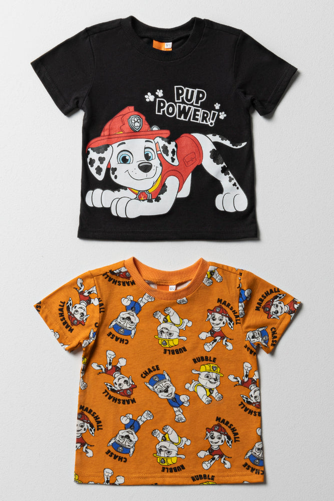 Paw Patrol 2 Pack T-Shirt Black And Orange
